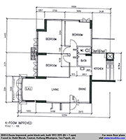 组屋4室改良公寓(91平方米)，包括客厅扩建