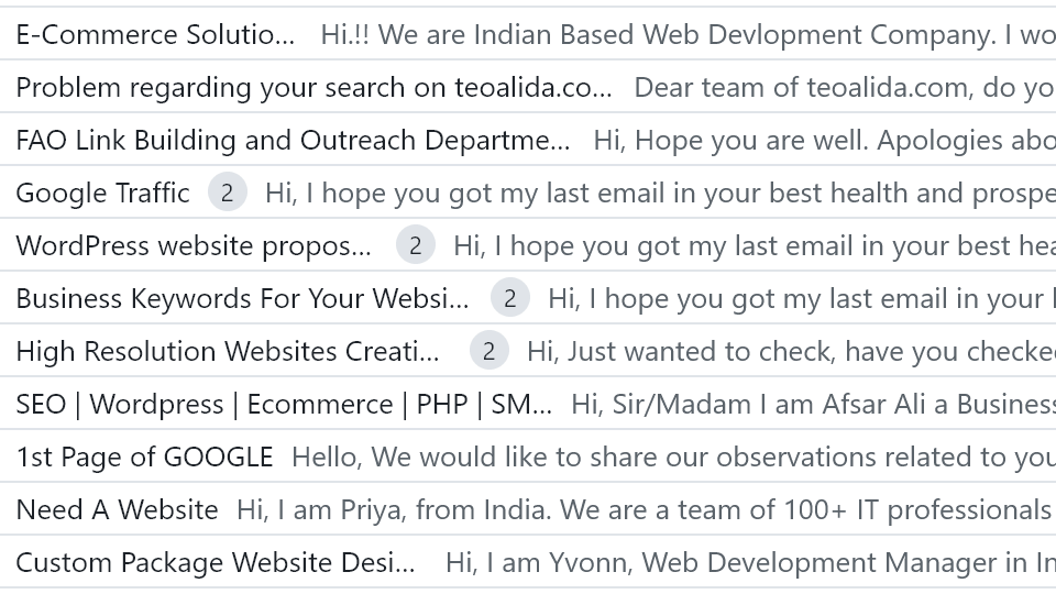 SEO垃圾邮件来自印度