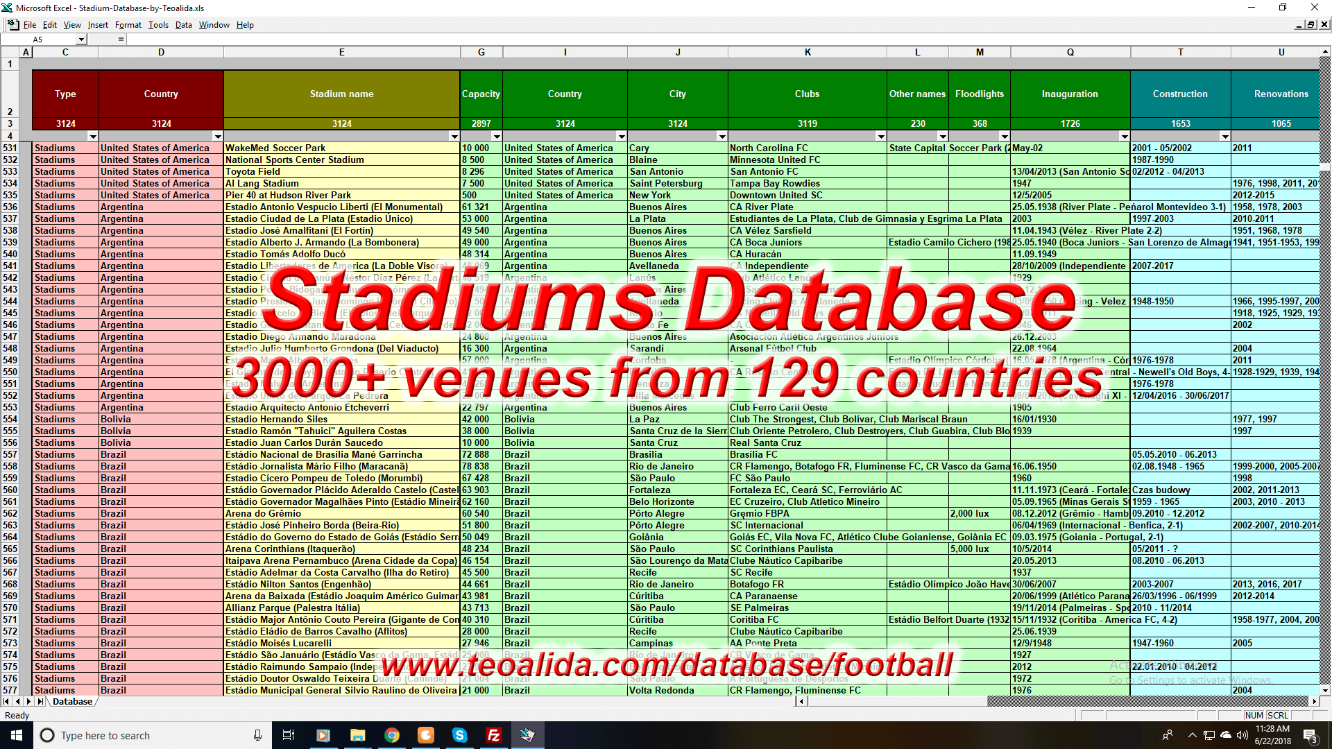 足球场数据库
